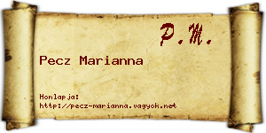 Pecz Marianna névjegykártya